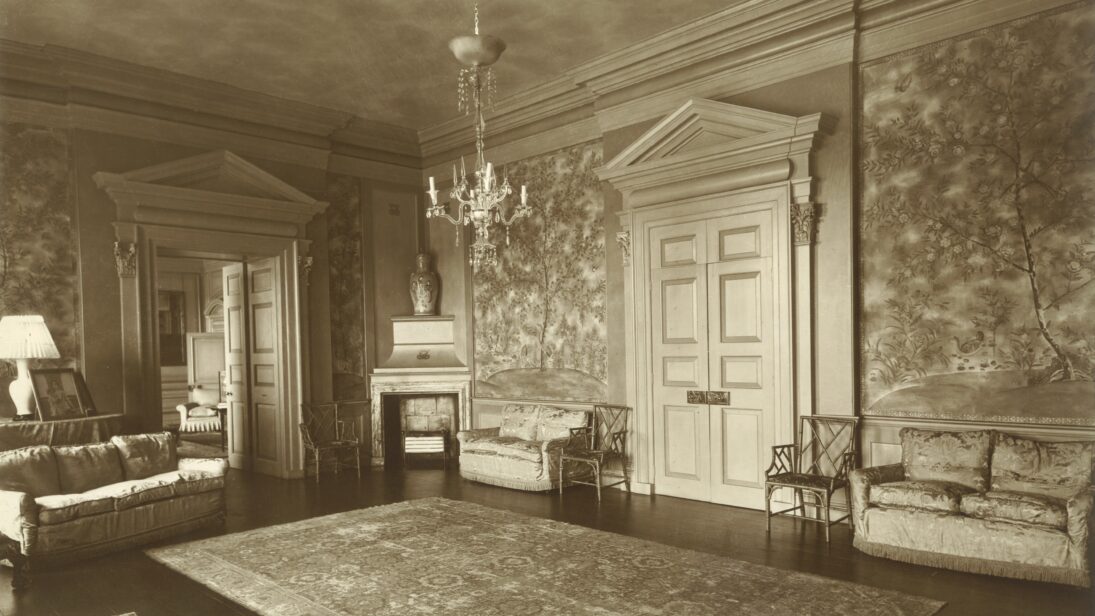 2. Archival image of Sir Philip Sassoon’s saloon at Trent Park House, 1930s. © Houghton Hall