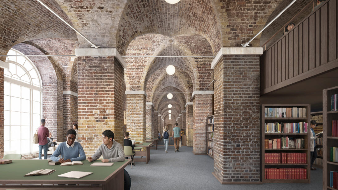 2. Rendering of the Blavatnik Reading Room in the Courtauld Institute Library. Image_ Secchi Smith