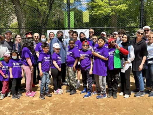Students Gathered in Central Park to Play the Adaptive Sport of Blind Baseball