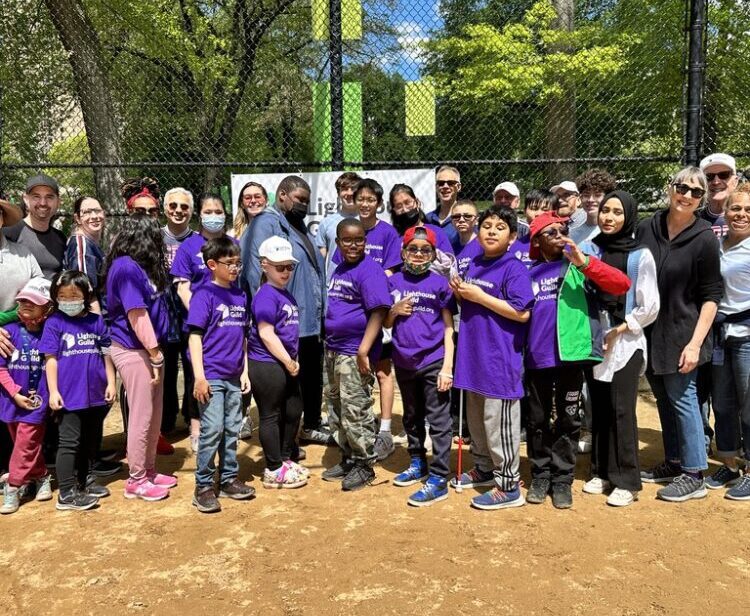 Students Gathered in Central Park to Play the Adaptive Sport of Blind Baseball