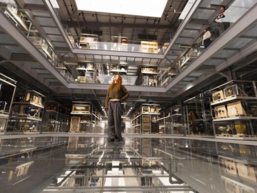 Visitor at the Weston Collections Hall at V&A East Storehouse. Image by David Parry, PA Media Assignments